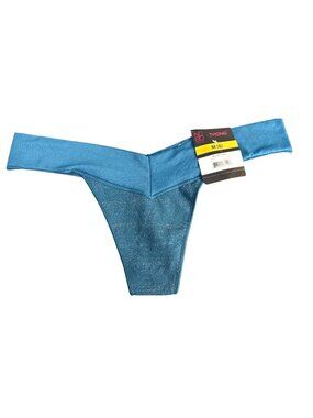No Boundaries Womens Med (6) Blue Seamless Thong With Sparkle Detail M